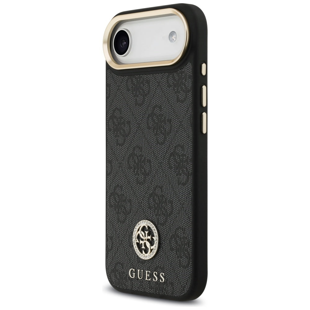 Guess 4G Strass Logo & Big Strap Metal Buttons MagSafe Case til iPhone Air - sort