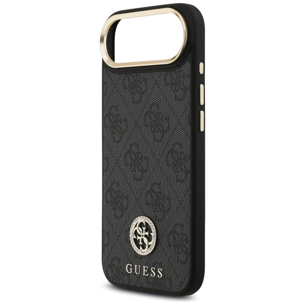Guess 4G Strass Logo & Big Strap Metal Buttons MagSafe Case til iPhone Air - sort