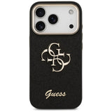 Guess Fixed Glitter Big 4G Metal Frame Case til iPhone 17 Pro - sort