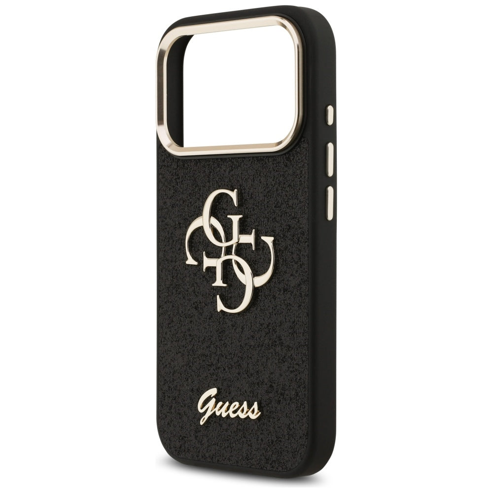 Guess Fixed Glitter Big 4G Metal Frame Case til iPhone 17 Pro - sort