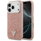 Guess Glitter Triangle Logo MagSafe Case til iPhone 17 Pro - Pink