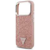 Guess Glitter Triangle Logo MagSafe Case til iPhone 17 Pro - Pink