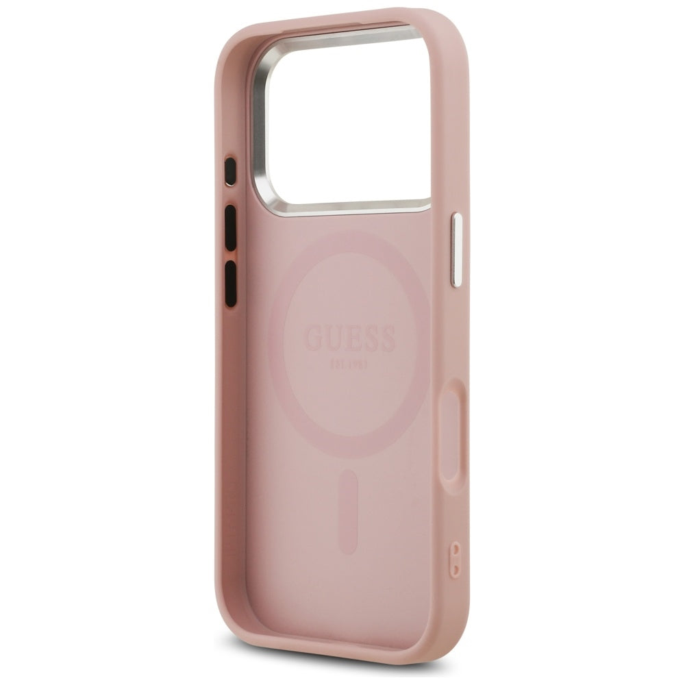 Guess Glitter Triangle Logo MagSafe Case til iPhone 17 Pro - Pink