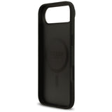 Guess Grained Flowers Classic Logo MagSafe case for iPhone Air - black