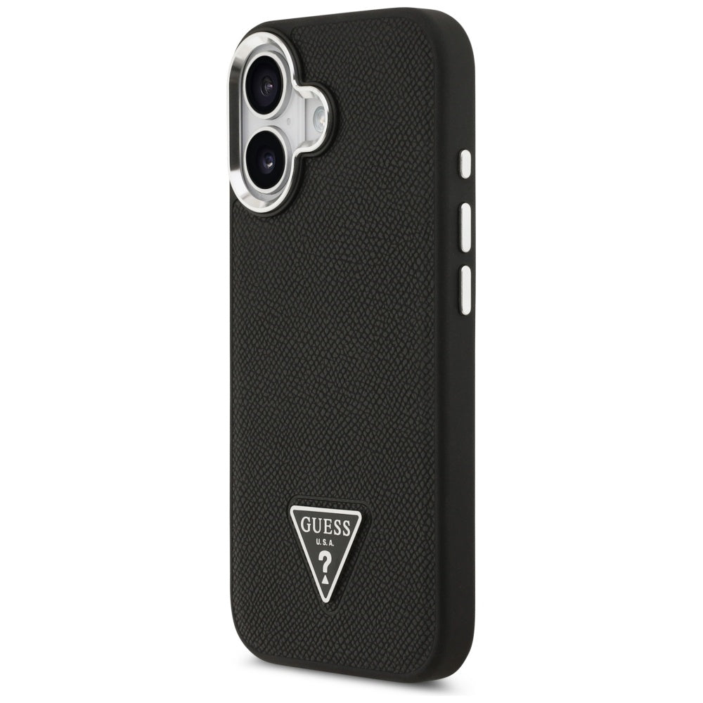Guess Grained Triangle Logo MagSafe-hylster til iPhone 17 - sort