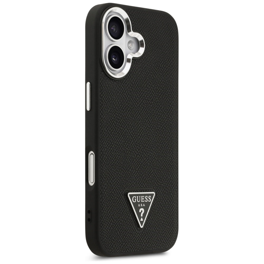 Guess Grained Triangle Logo MagSafe-hylster til iPhone 17 - sort