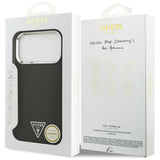 Guess Grained Triangle Logo MagSafe-fodral til iPhone 17 Pro Max - sort