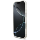 Guess IML Flowers Electro Pearl Strap MagSafe Case for iPhone 17 Pro - White