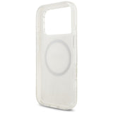 Guess IML Flowers Electro Pearl Strap MagSafe Case for iPhone 17 Pro - White