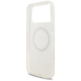 Guess IML Flowers Electro Pearl Strap MagSafe Case til iPhone 17 Pro Max - Hvid