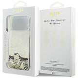 Guess Liq. Glitter 4 Charms Case til iPhone 17 Pro - Guld