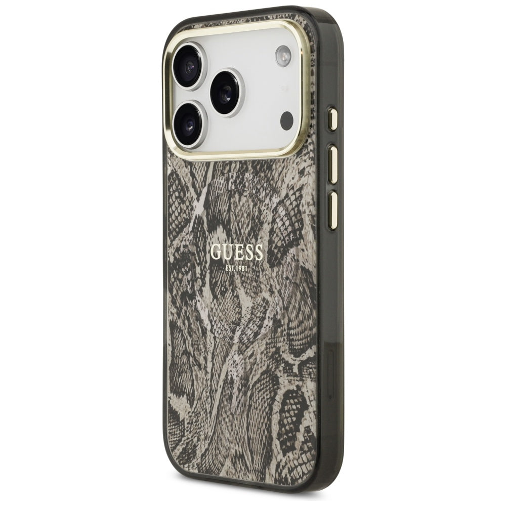 Guess Python Pattern MagSafe Case til iPhone 17 Pro - Brunt
