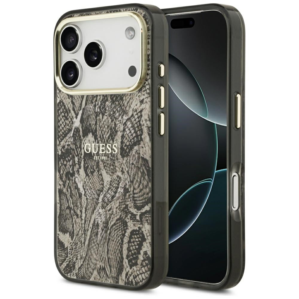 Guess Python Pattern MagSafe Case til iPhone 17 Pro Max - Brunt