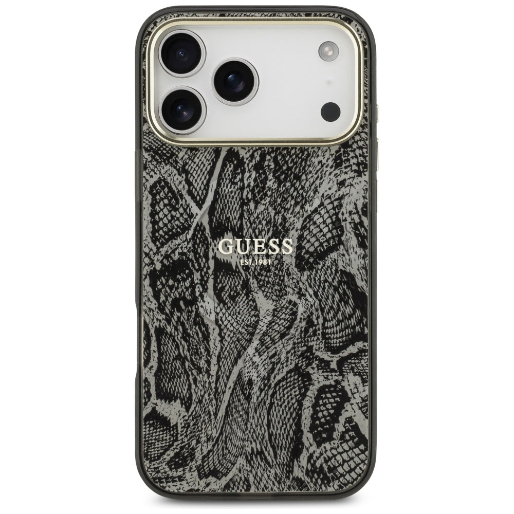 Guess Python Pattern MagSafe Case til iPhone 17 Pro Max - sort