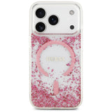 Guess Resin Bottom Glitter MagSafe Case for iPhone 17 Pro - Pink