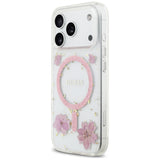 Guess Resin Flowers Glitter MagSafe Case til iPhone 17 Pro - Pink