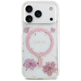 Guess Resin Flowers Glitter MagSafe Case til iPhone 17 Pro - Pink