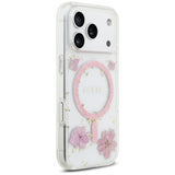 Guess Resin Flowers Glitter MagSafe Case til iPhone 17 Pro - Pink
