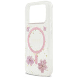 Guess Resin Flowers Glitter MagSafe Case til iPhone 17 Pro - Pink