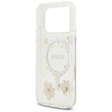 Guess Resin Flowers Glitter MagSafe Case til iPhone 17 Pro - Pink