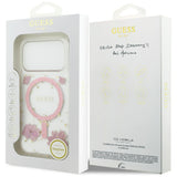 Guess Resin Flowers Glitter MagSafe Case til iPhone 17 Pro - Pink