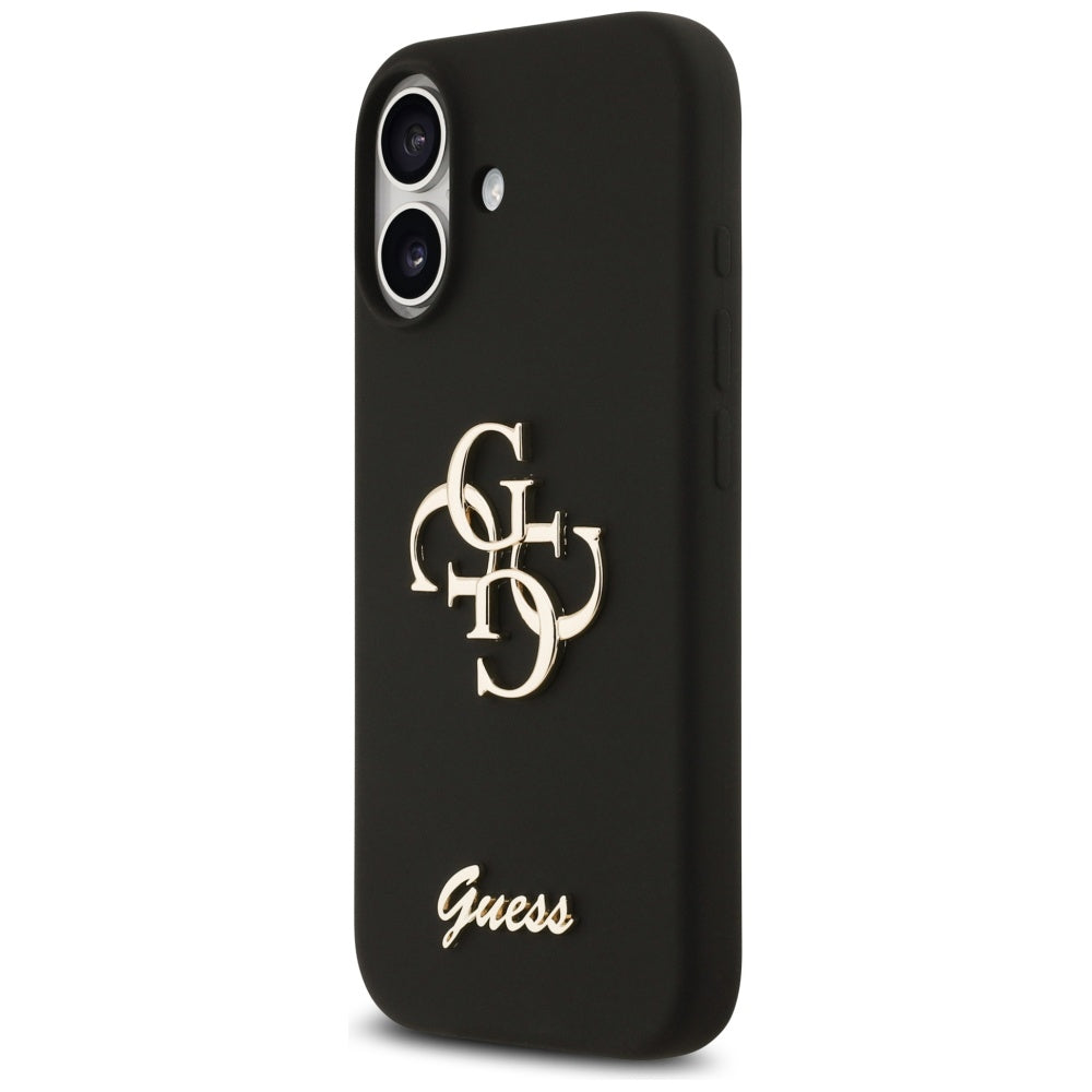 Guess Silicone Big 4G Script Case til iPhone 17 - sort