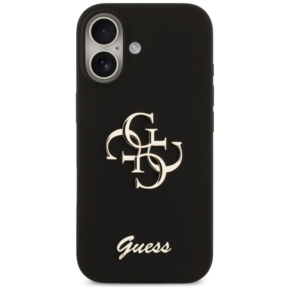 Guess Silicone Big 4G Script Case til iPhone 17 - sort