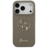 Guess Silicone Big 4G Script Case for iPhone 17 Pro - Brown