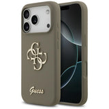 Guess Silicone Big 4G Script Case til iPhone 17 Pro Max - Brunt