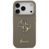 Guess Silicone Big 4G Script Case til iPhone 17 Pro Max - Brunt