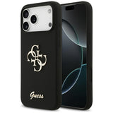 Guess Silicone Big 4G Script Case for iPhone 17 Pro Max - Black