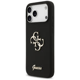 Guess Silicone Big 4G Script Case for iPhone 17 Pro Max - Black