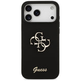Guess Silicone Big 4G Script Case for iPhone 17 Pro Max - Black