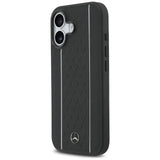 Mercedes Leather Star Pattern Stripes MagSafe case for iPhone 17 - black