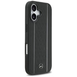 Mercedes Leather Star Pattern Stripes MagSafe case for iPhone 17 - black