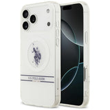 US Polo DH og Bottom Stripe Logo MagSafe Case til iPhone 17 Pro Max - Hvid