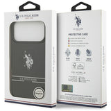 US Polo DH and Bottom Stripe Logo MagSafe Case for iPhone 17 Pro Max - Black