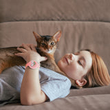 AirTag Case Armbånd Silicone Armbånd til børn - Pink med regnbue