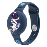 AirTag Case Silicone Armbånd til børn - Navy Blue med Astronaut