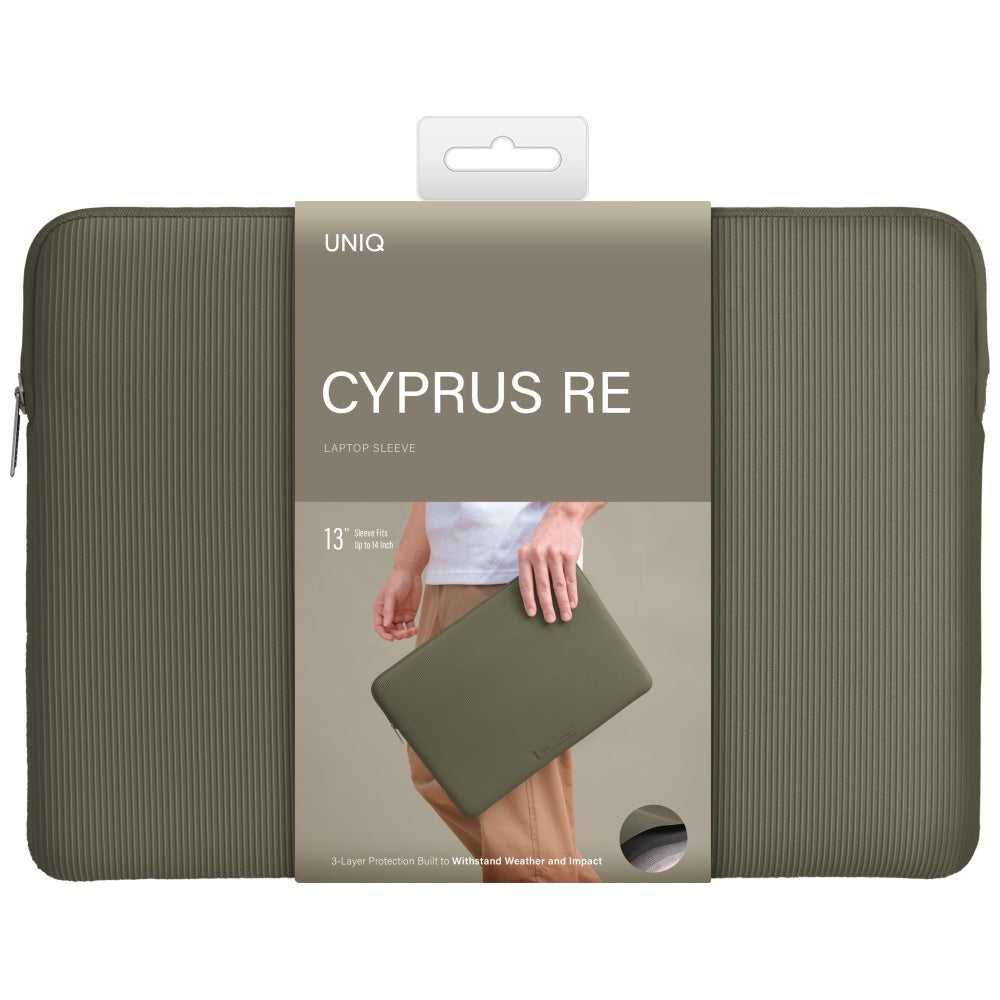 Uniq Cyprus Ridge Edition Laptop Sleeve bag til en 14" vandbestandig neopren laptop - grøn
