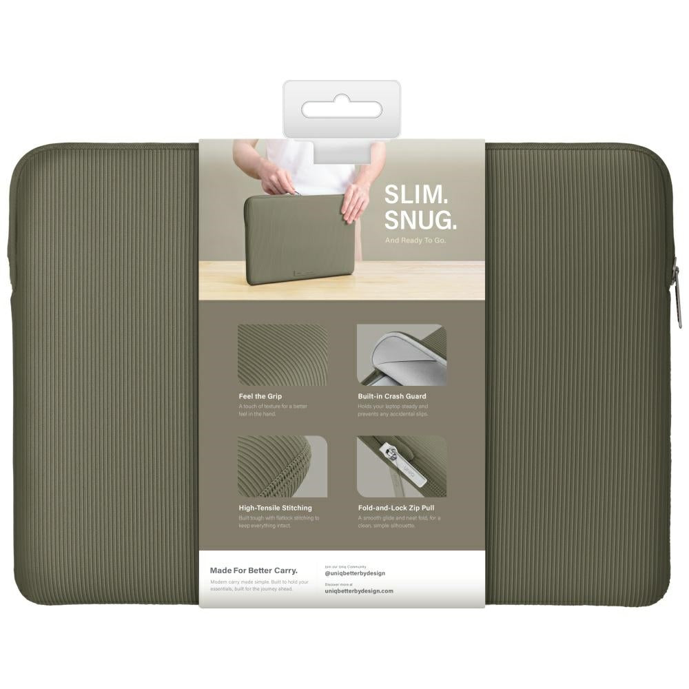 Uniq Cyprus Ridge Edition Laptop Sleeve bag til en 14" vandbestandig neopren laptop - grøn