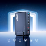Wozinsky WSL-440 440W GaN QC3 Ladestation - sort