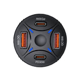 Wozinsky WLS-04 60W Biloplader 2xUSB-C 2xUSB-A - sort