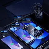 Wozinsky WLS-04 60W Biloplader 2xUSB-C 2xUSB-A - sort