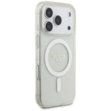 Guess IML Glitter Pearl Strap MagSafe Case for iPhone 17 Pro - Transparent