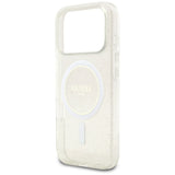 Guess IML Glitter Pearl Strap MagSafe Case for iPhone 17 Pro - Transparent