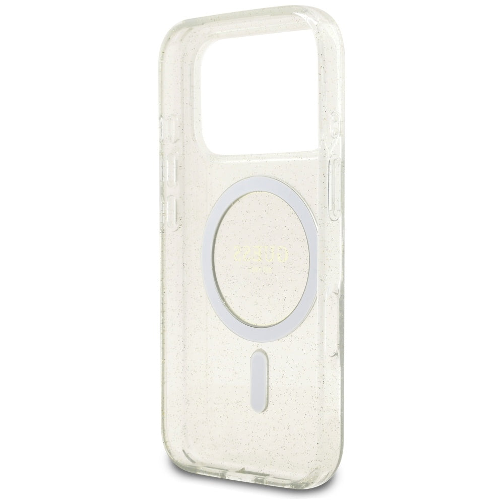 Guess IML Glitter Pearl Strap MagSafe Case for iPhone 17 Pro - Transparent