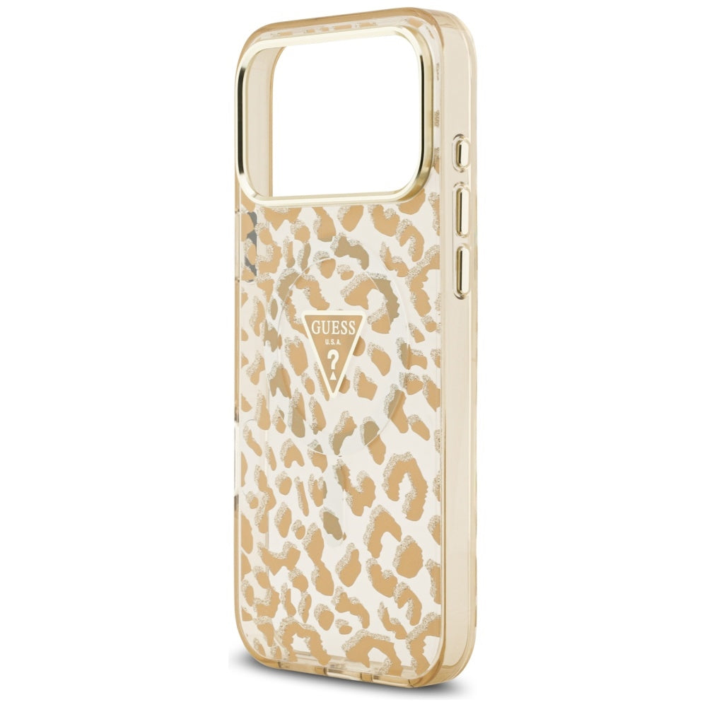Guess Leopard Glitter MagSafe Case for iPhone 17 Pro Max - Brown