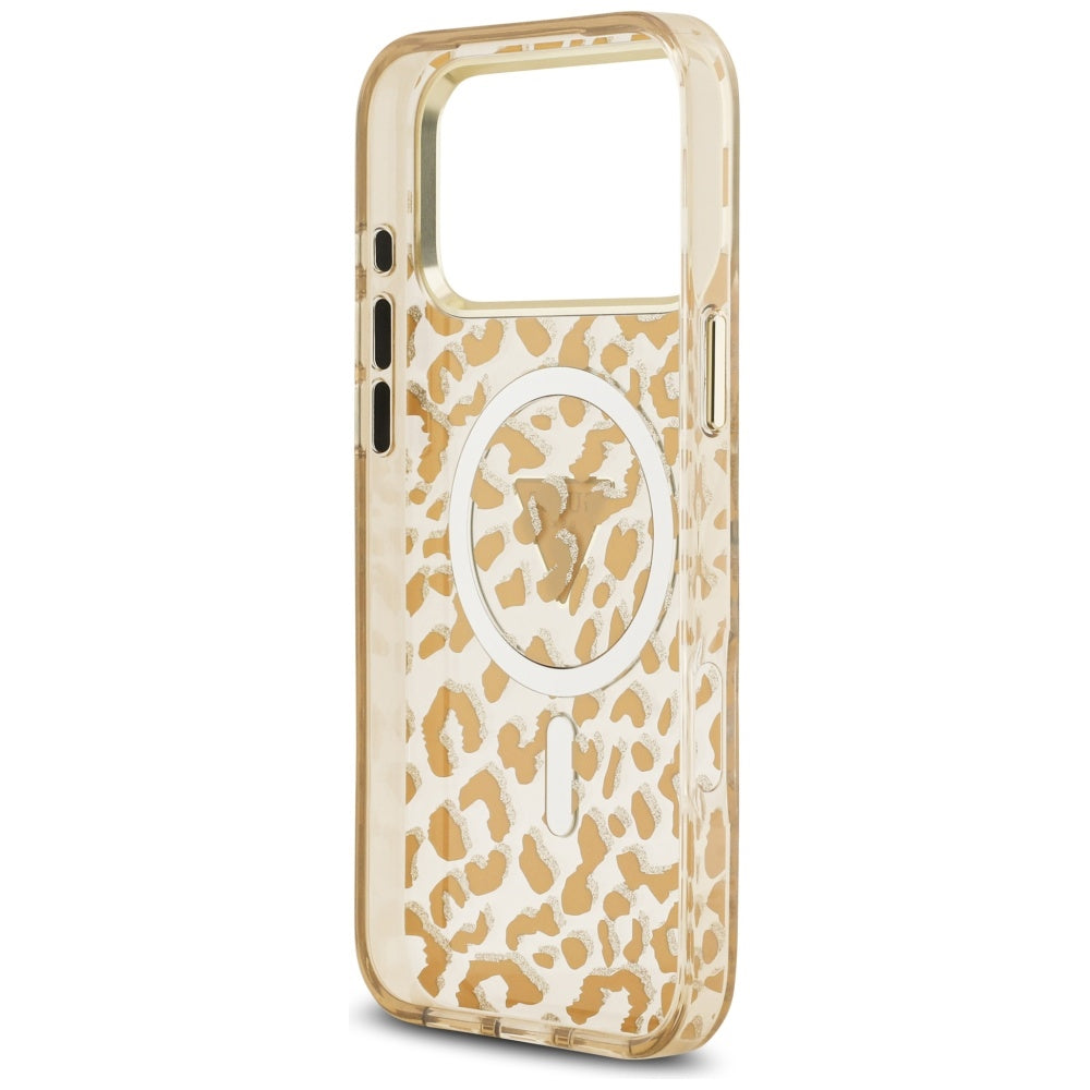 Guess Leopard Glitter MagSafe Case for iPhone 17 Pro Max - Brown
