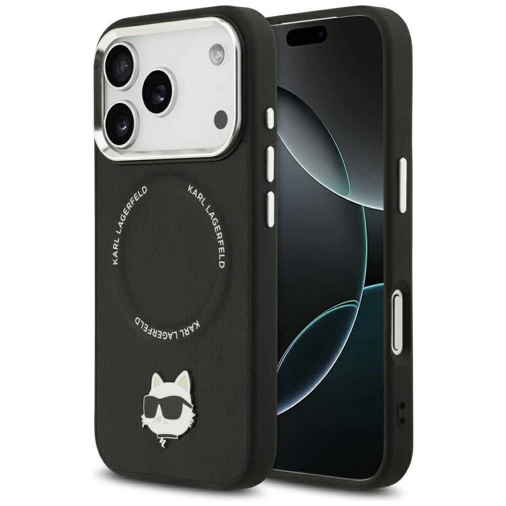 Karl Lagerfeld Choupette Pin MagSafe Case til iPhone 17 Pro - sort